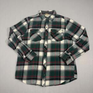 Dravus Men's Large Flannel Plaid Multicolor Longsleeve Button Down Shirt